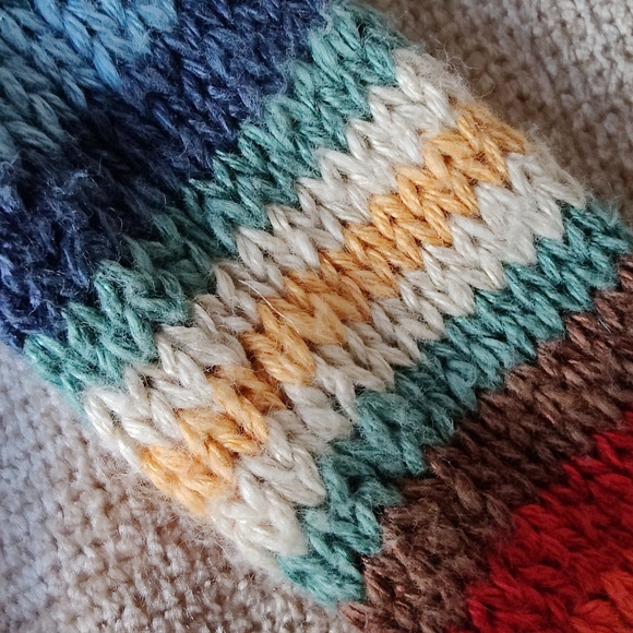 Vintage Lauren Ralph Lauren Hand Knit Navajo Cardigan with tie, Size PM - Picture 13 of 15